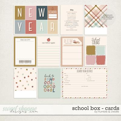 School Box | Journal Cards - by Humble & Create