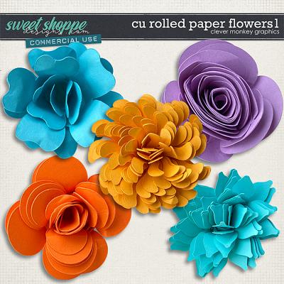 CU Rolled Paper Flowers 1 by Clever Monkey Graphics 