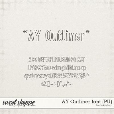 AY Outliner font {PU} by Amanda Yi