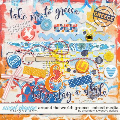 Around the world: Greece - Mixed Media by Amanda Yi & WendyP Designs