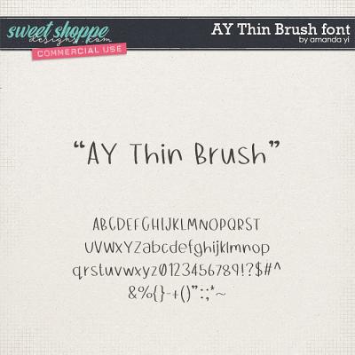 CU AY Thin Brush font by Amanda Yi