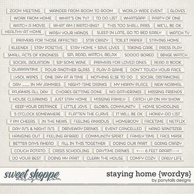 Staying Home Wordys by Ponytails