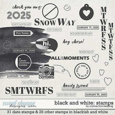Black & White: January Stamps by Connection Keeping