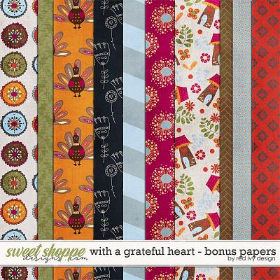 With A Grateful Heart - Bonus Papers by Red Ivy Design