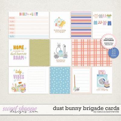 Dust Bunny Brigade Cards by Becca Bonneville