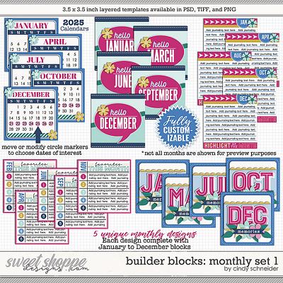 Cindy's Layered Templates - Builder Blocks: Monthly Set 1 by Cindy Schneider