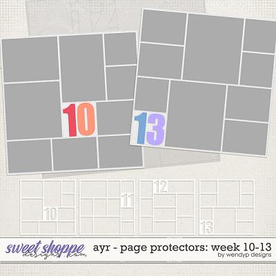 All year round - Page protectors: week 10 to 13 by WendyP Designs