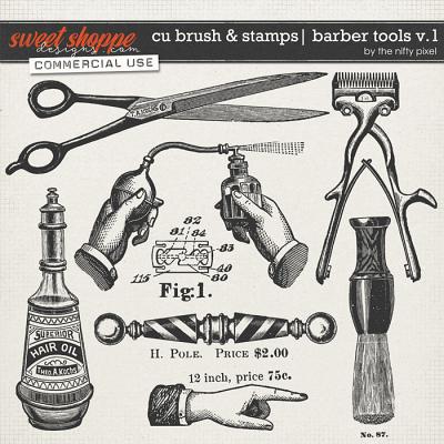 CU BRUSH & STAMPS | BARBER TOOLS V.1 by The Nifty Pixel