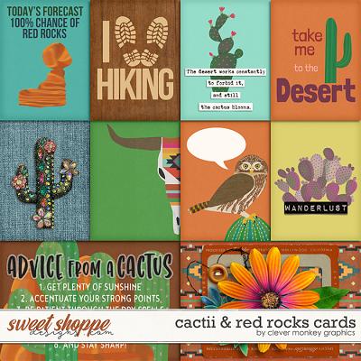 Cactii & Red Rocks Cards by Clever Monkey Graphics 