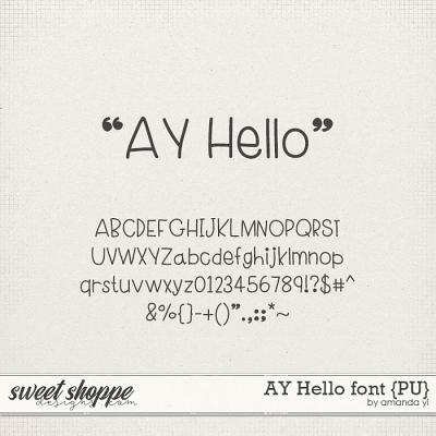 AY Hello font {PU} by Amanda Yi