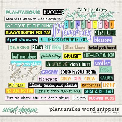 Plant Smiles word snipets by Little Butterfly Wings