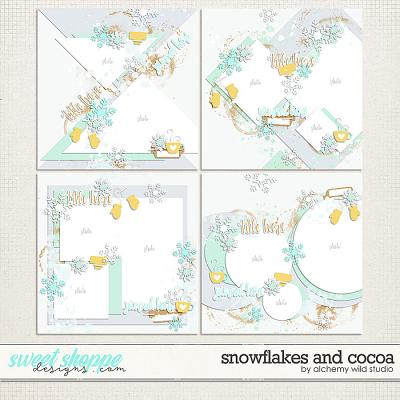 Snowflakes and Cocoa Layered Templates by Alchemy Wild Studio