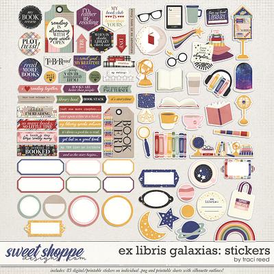 Ex Libris Galaxias Stickers by Traci Reed
