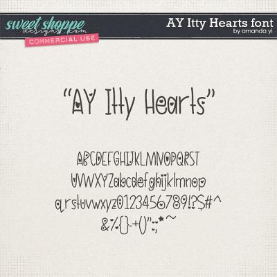 CU AY Itty Hearts font by Amanda Yi