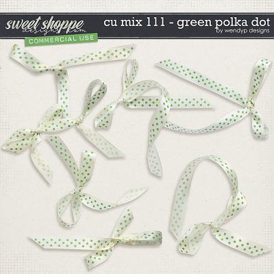 CU Mix 111 - Green polkadot ribbons by WendyP Designs