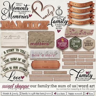 Our Family: The Sum of Us Word Art by The Nifty Pixel and Connection Keeping 