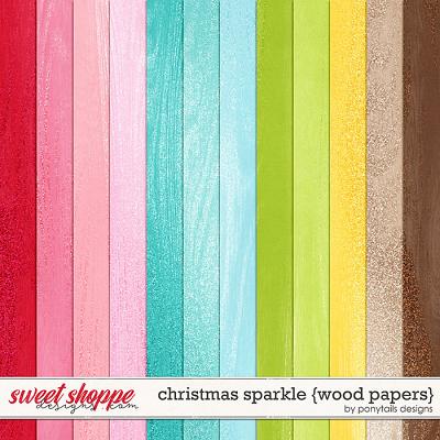 Christmas Sparkle Wood Papers by Ponytails