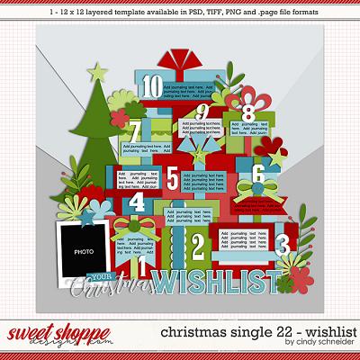 Cindy's Layered Templates - Christmas Single 22: Wishlist by Cindy Schneider