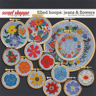 Filled Hoops - Jeans & Flowers by Clever Monkey Graphics