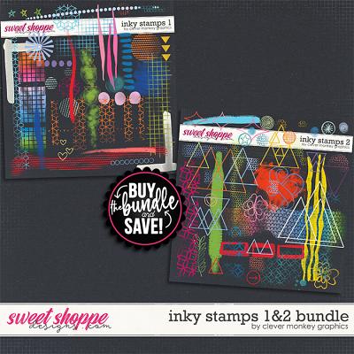 Inky Stamps 1 & 2 Bundle by Clever Monkey Graphics