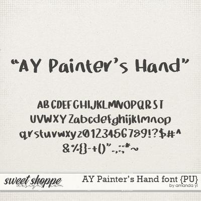AY Painter's Hand font {PU} by Amanda Yi