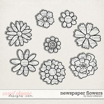 Newspaper Flowers by Laura Wilkerson