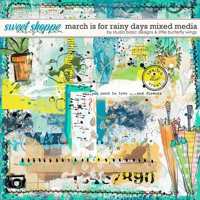March Is For Rainy Days Mixed Media by Studio Basic & Little Butterfly Wings