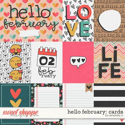 Hello February: cards by Amanda Yi