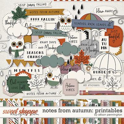 Notes From Autumn: Printables by Allison Pennington