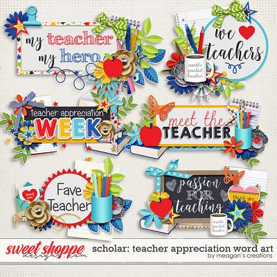 Scholar: Teacher Appreciation Word Art by Meagan's Creations