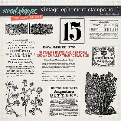 CU Vintage Ephemera Stamps no. 1 by Tracie Stroud