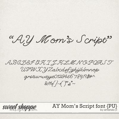 AY Mom's Script font {PU} by Amanda Yi