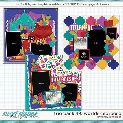 Cindy's Layered Templates - Trio Pack 49: Worlds-Morocco by Cindy Schneider