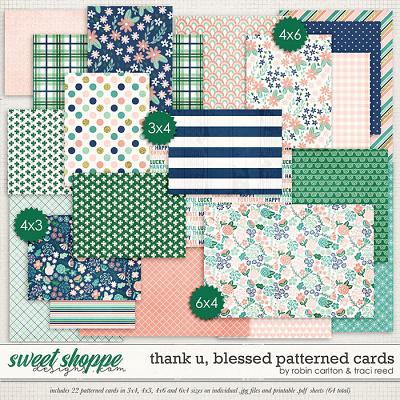 Thank U, Blessed Patterned Cards by Robin Carlton & Traci Reed