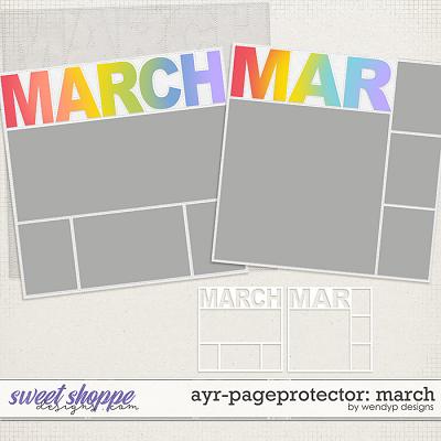 All year round - Page protectors: March by WendyP Designs