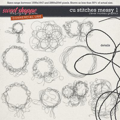 CU Stitches Messy 1 Clever Monkey Graphics 
