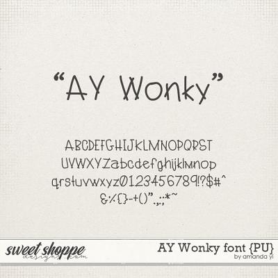 AY Wonky font {PU} by Amanda Yi