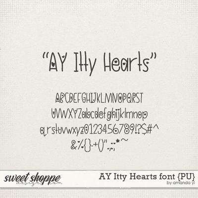 AY Itty Hearts font {PU} by Amanda Yi