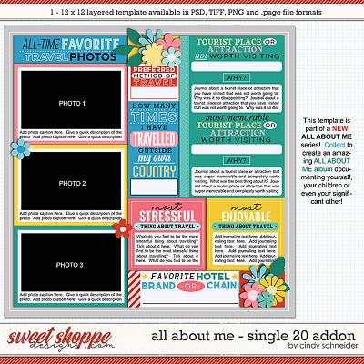 Cindy's Layered Templates - All About Me: Single 20 Add-on by Cindy Schneider