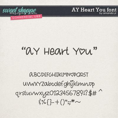 CU AY Heart You font by Amanda Yi