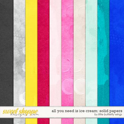 All I need is ice cream: solid papers by Little Butterfly Wings