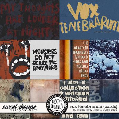 Creative Chronicles: Vox Tenebrarum Cards by Little Butterfly Wings & Studio Basic 