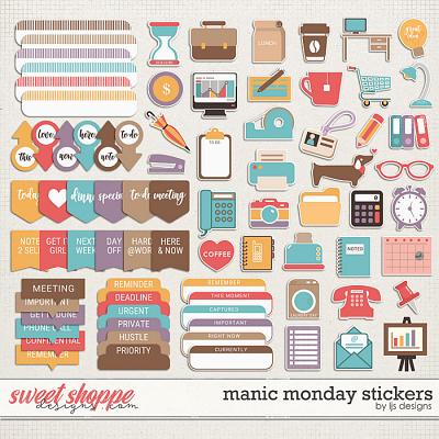 Manic Monday Stickers by LJS Designs