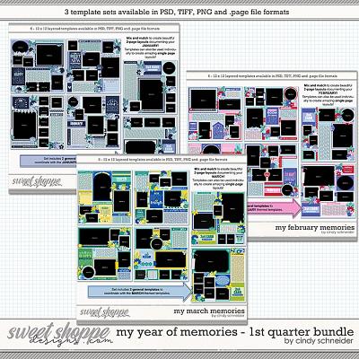 Cindy's Layered Templates - My Year of Memories: 1st Quarter Bundle by Cindy Schneider