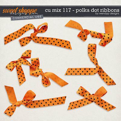 CU Mix 117 - Orange polkadot ribbons by WendyP Designs