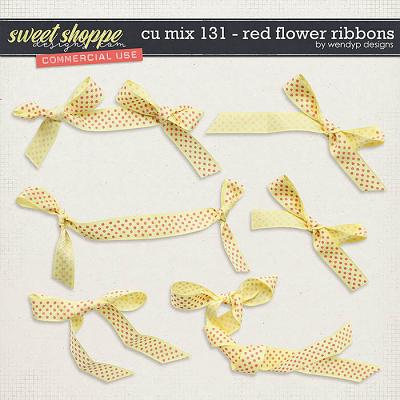 CU Mix 131 - Red flower ribbons by WendyP Designs