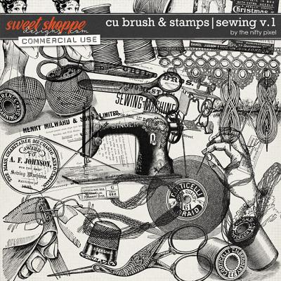 CU BRUSH & STAMPS | SEWING V.1 by The Nifty Pixel