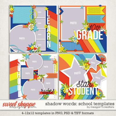 Shadow Words: School Templates by Meagan's Creations