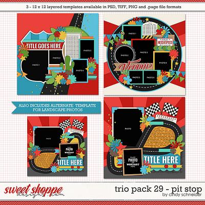Cindy's Layered Templates - Trio Pack 29: Pit Stop by Cindy Schneider