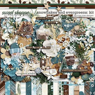 Snowflakes and Evergreens: Kit by River Rose Designs